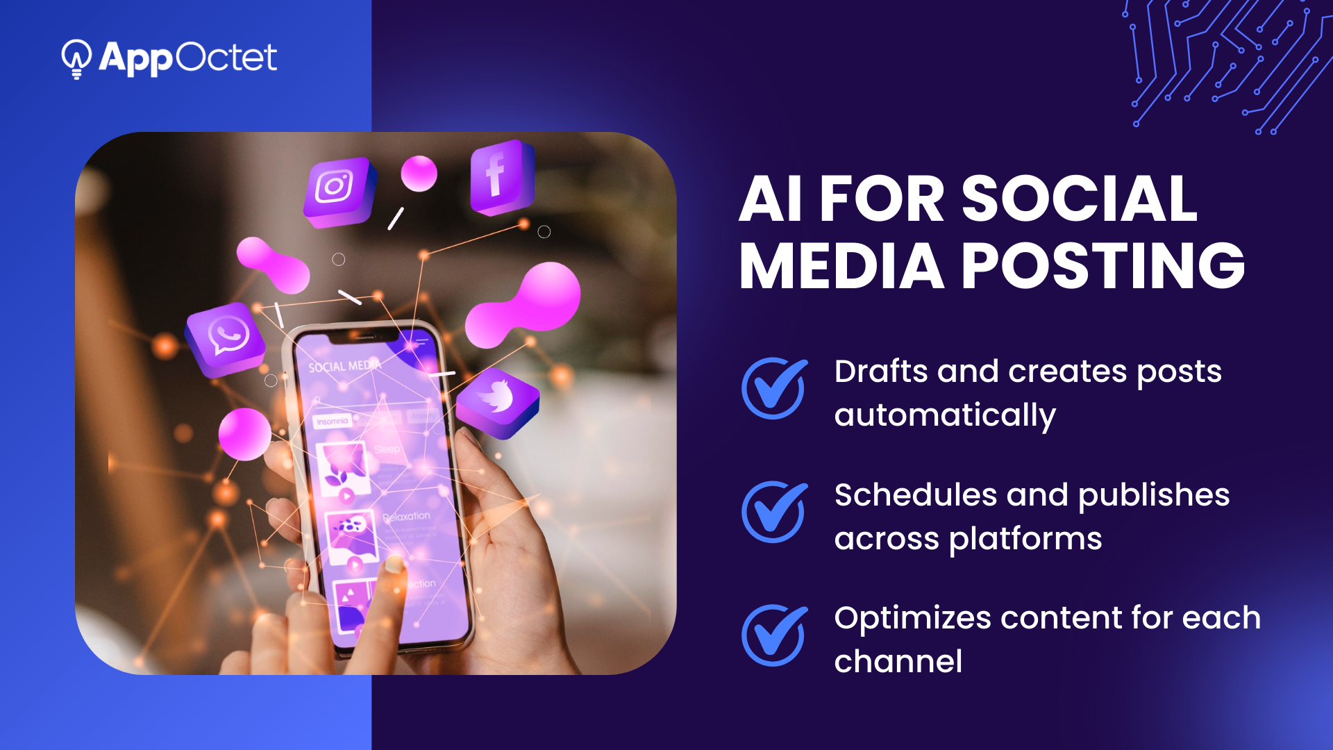 AI Agent for social media posting with automated drafting, scheduling, and content optimization.