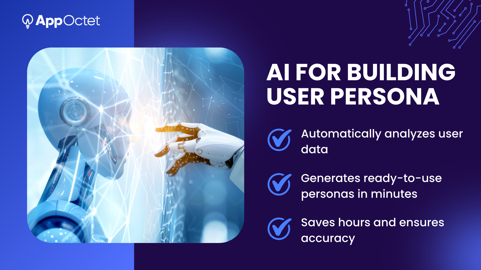 AI system analyzing user data to create accurate, ready-to-use personas instantly.